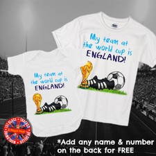 England Football Fan World Cup  Kids T-shirt "My Team " Personalised Gift