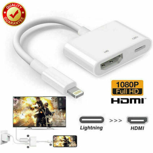8 Pin Data to HDMI Digital AV Cable Adapter for iPhone, iPad and iPod Models - Picture 1 of 10