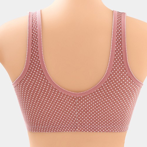 Womens Front Fastening Bra Ladies Non Wired Dot Printed Bralette Stretch Bra UK - Picture 6 of 15