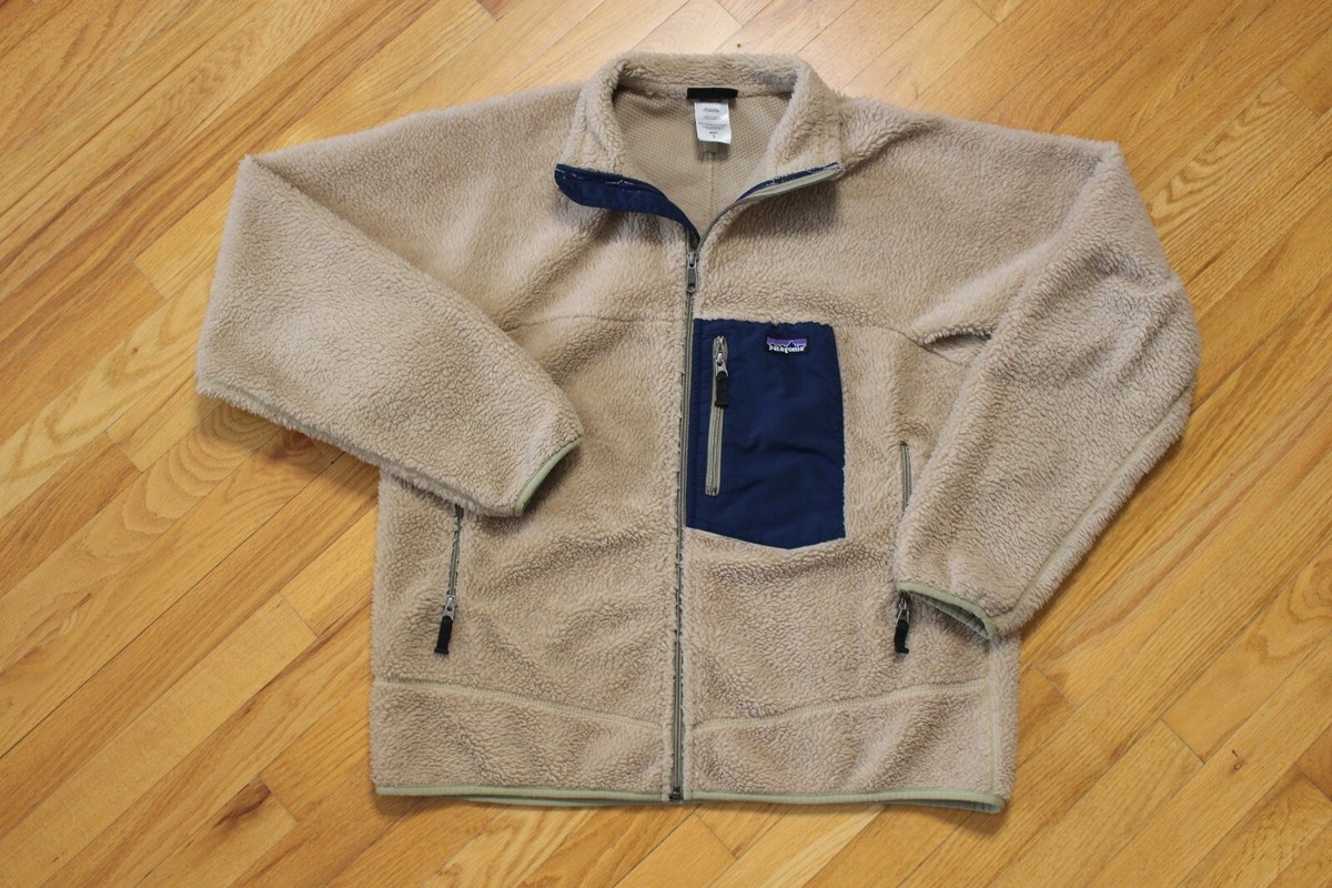 Patagonia Classic Retro-X Fleece Jacket Size Large Oatmeal Navy Patagonia Classic Retro-X Fleece Jacket Size Large Oatmeal Navy