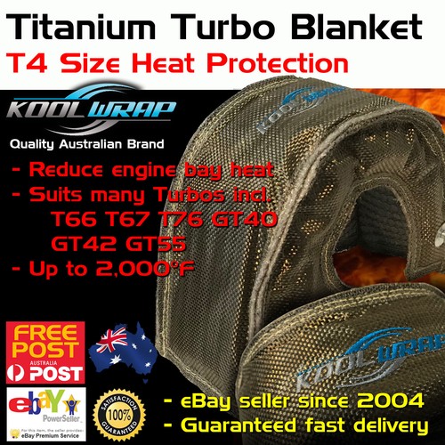 T4 Vulcan Titanium Custom Fit Turbo Charger Heat Shield Blanket Made In - Foto 8