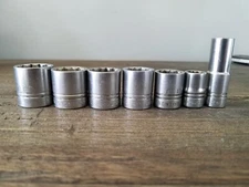 Indestro 3/8" Driving vintage sockets 7 pcs.  Made in USA