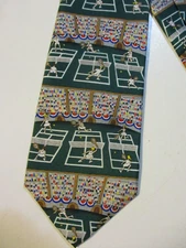 'MATCH POINT' TENNIS ALYNN NECKWEAR BRAND VINTAGE 1980-1990s SILK NECKTIE TIE