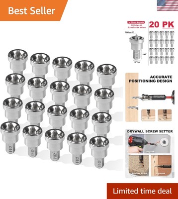 20 Pcs 1'' PH2 Screwdriver Bits Set - Precision Drywall Screw Setter | Cr-V Steel