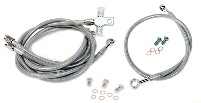 Streamline Steel Braided Brake Lines Clear +2" Front +0" Rear Raptor 700 06-15 - Image 1 of 3