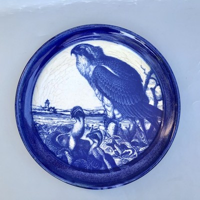 Vintage Chatham Pottery Bird Of Prey Crested Eagle Shallow Bowl
