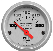 Autometer 4347 Oil Temperature Gauge 2 116 100-250f Electric Ultra-lite Autometer 4347 Oil Temperature Gauge 2 116 100-250f Electric Ultra-lite