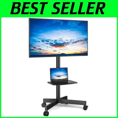 Sturdy Rolling TV Cart for 23-60'' Flat/Curved Screens - Max 88 lbs Capacity