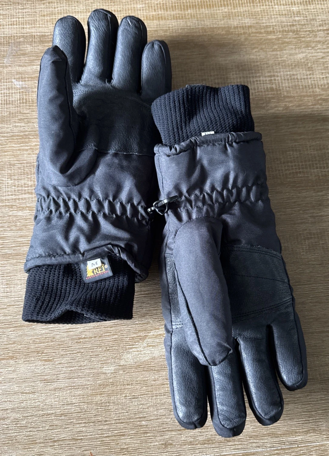 REI Men’s Gloves Size M Black Leather Palm