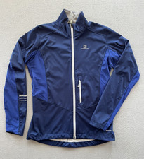 Salomon AdvancedSkin Shield Jacket Womens M Medium Navy Blue Running Cycling