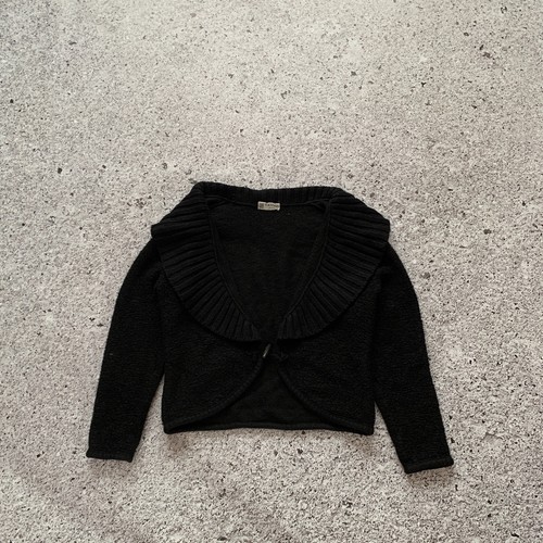 Lanvin, Lanvin Paris Mohair Cardigan Sweater Crop Top Vintage Black Women’s