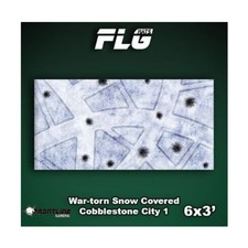 Frontline Gam FLG Mats 6'  6' x 3' - War Torn Snow Covered Cobblestone Ci New