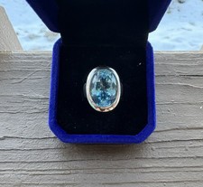 Beautiful Vintage Sterling Silver .925 Blue Topaz Size 5.5 Ring