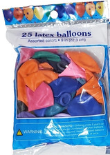 Set of 1 9in 25 Count Latex Balloons Party and Celebrations Assorted Colors