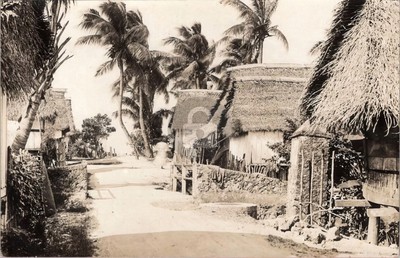 Guam Micronesia View in Native Village RPPC Photo Postcard COPY