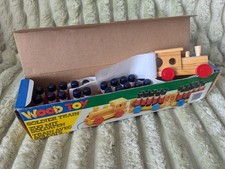 Wooden Soldier Railway Train Toy with 20 Wood Soldiers Playmakers CB17