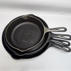 3+1? Vintage Wagner Ware Sidney Cast Iron Skillet Double Pour Spout #8 1056 1058