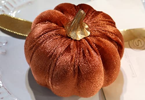 Calabazas de Acción de Gracias, 18 PIEZAS Decoraciones de Mesa de Otoño para el Hogar, Terciopelo - Imagen 5 de 7