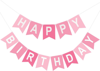VorgefäDelte Happy Birthday Girlande: Rosa Geburtstagsgirlande