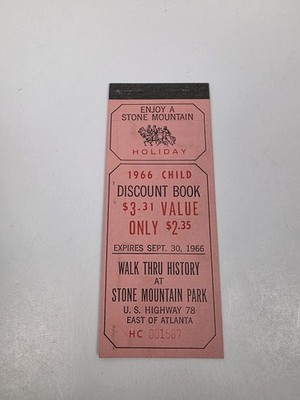 Stone Mountain Park Rabatt Kinderticket 1966 (Beschreibung lesen)