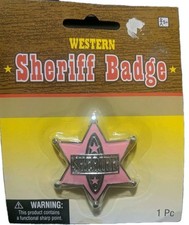 Pink Western Sheriff Badge Toy