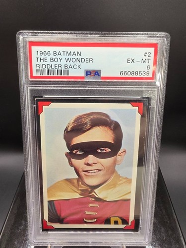 1966 Topps Batman Riddler Back #2 The Boy Wonder — PSA 6