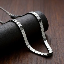 Black Gallstone Triangle Pendant Necklace   Hip-Hop Streetwear Stainless Steel