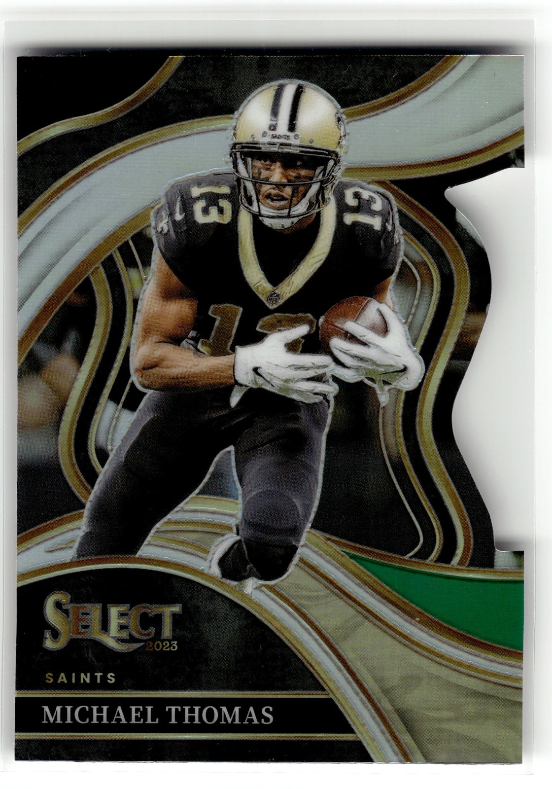 Michael Thomas 2023 Panini Select #235 Saints Black and Green Prizms Die Cuts
