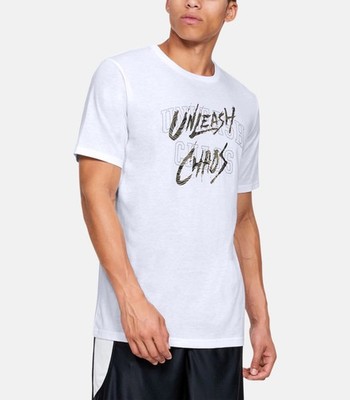 Under Armour ''Unleash Chaos'' T-Shirt White Fitness Bodybuilding Sport Shirt