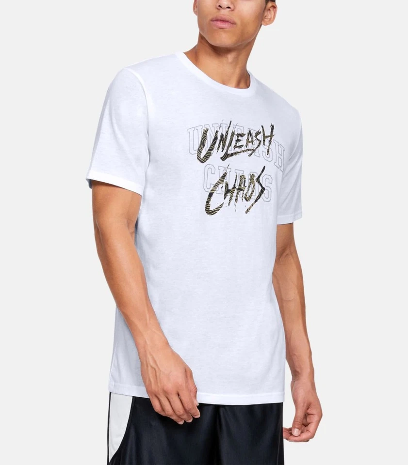 Under Armour "Unleash Chaos" T-Shirt White Fitness Bodybuilding Sport Shirt - Bild 1 von 1