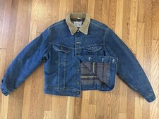 VTG 60s 70s LEE STORM RIDER Union Made Blanket Lined Denim Trucker Jacket