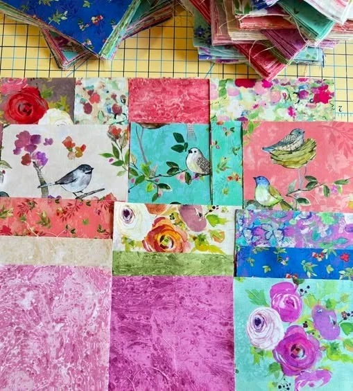 CHARM PACKS FEATHERED FRIENDS Sue Zipkin 5" fabric quilt block 51 squares - Image 2 of 4