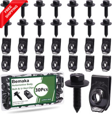 30Pcs Automotive Body Bolt  U-Nut Clips Kit, Multipurpose Fender Bolts Body Fas