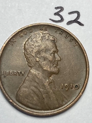 1910 (P) LINCOLN WHEAT CENT, "EXTREMELY FINE" condition #32