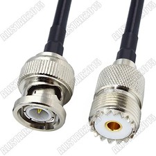BNC Male Plug to UHF SO239 Female Jack Connector Lot RF Pigtail Coax Cable RG58