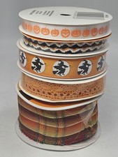 Set Of 5 Piece Fall/Halloween Craft Ribbon Roll New/used