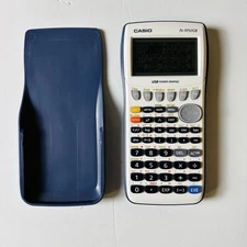 Casio FX-9750GII Graphing Calculator - Blue & White Tested Works Clean W/ Cover
