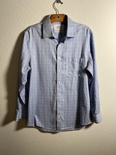 Charles Tyrwhitt 16-33 Non Iron Blue Slim Fit Button Up Dress Shirt Yellow