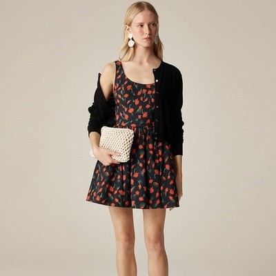 J.Crew garden party Fit-and-flare mini dress in painted daisy print Size 22