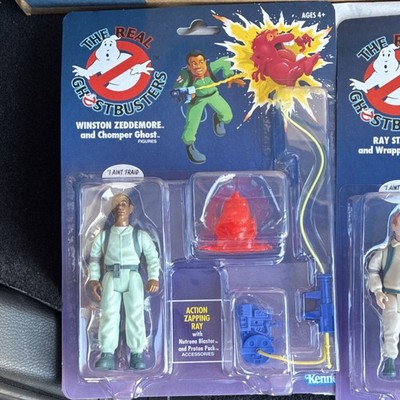 Kenner The Real Ghostbusters Boxed Figure Lot w/ Proton Pack & Blaster