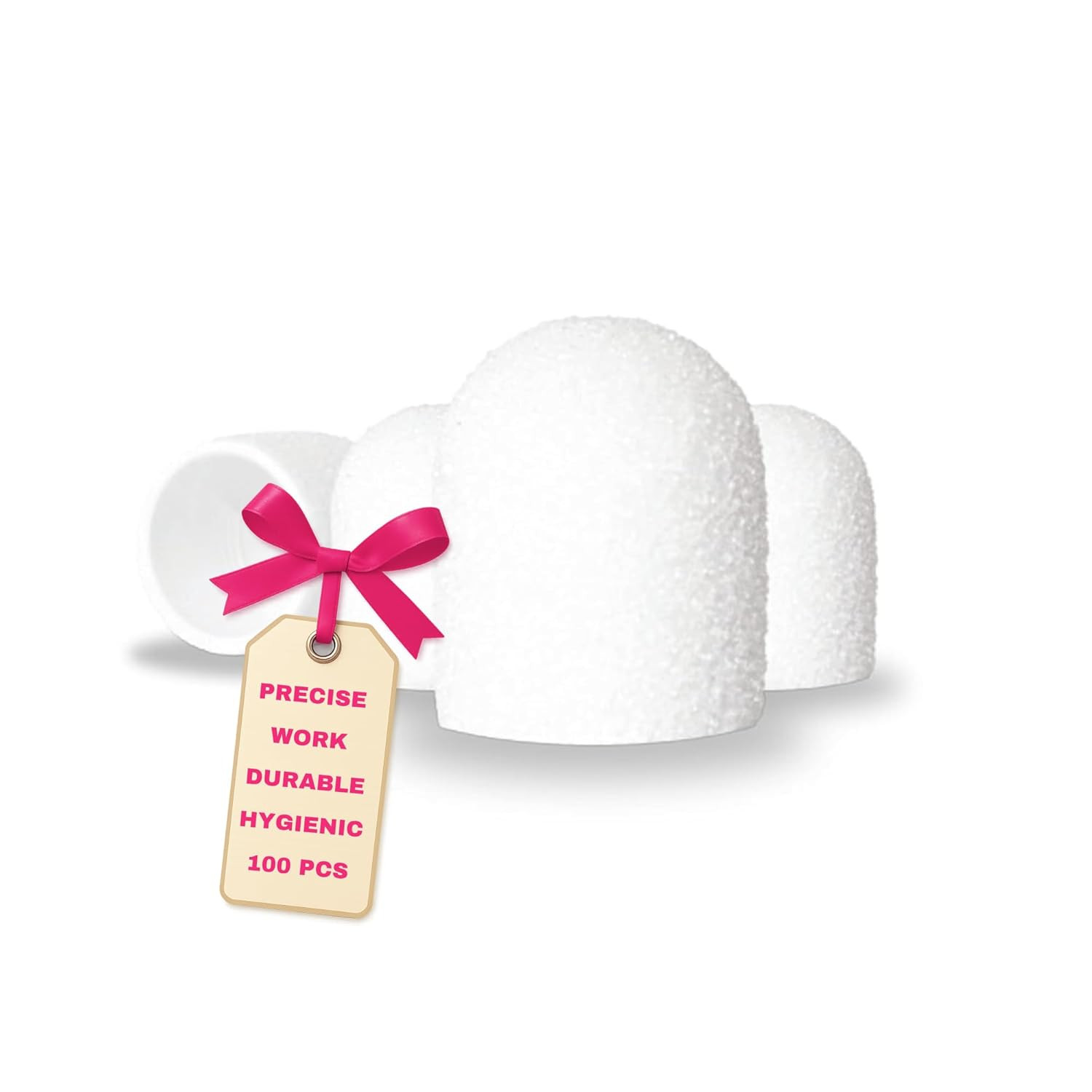 Cappucci Fresa Pedicure 13mm Grana 60 - 100 Pezzi Bianchi Professionali