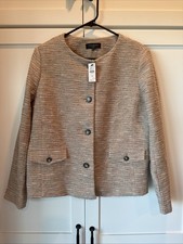Talbots - Blazer - NWT - 14P - Tan Tweed Style - Beautiful