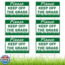 Juexica 6 Pcs Please Keep off Grass Sign Double Sided Plastic Lawn Garden Sig