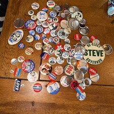 Lot Of 100 Political Pinback Button Pin President Senate Congress Governor Mayor