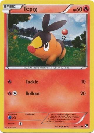 Tepig (15/114) (Cosmos Holo) [Black &amp; White: Base Set] Moderately Played Ho