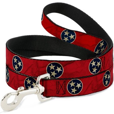 Dog Leash 6-FEET Tennessee Flag Stars CLOSE-UP Distressed NARROW 0.5''