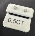 Moissanite Stud Earrings 0.50 ctw 925 Sterling Silver Screw Back GRA — photo 1