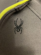 Spyder Knit Fleece Jacket Sweater Kids Youth Medium 10-12 Gray Black Full Zip