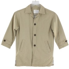 Zara Kids Cotton Button Front Lightweight Jacket Size 6 Tan Khaki
