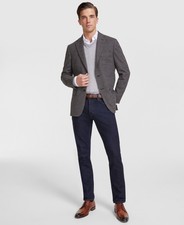 Tommy Hilfiger Men  s Modern Fit Sport Coat Blazer Brown Check 36S